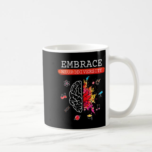 Caneca De Café Diversidade Neuro Embrasse Adhd Autismo Asd Consci (Direita)