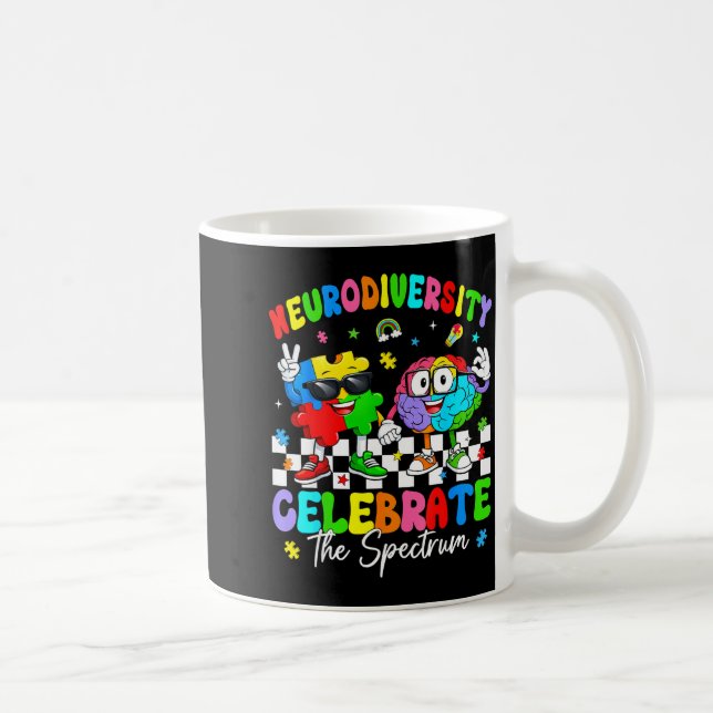 Caneca De Café Diversidade neurodiversidade cerebral autismo cons (Direita)