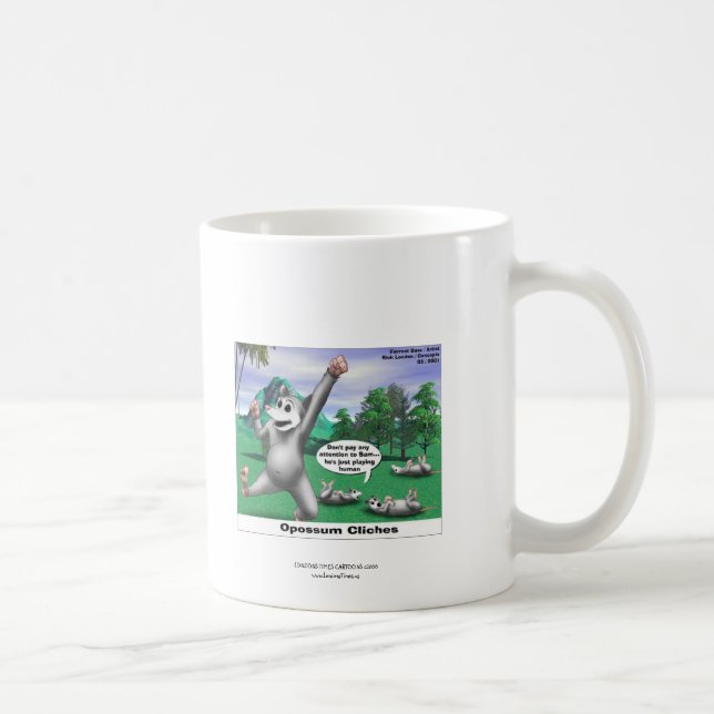 Caneca de Café Divertida com Desenho de Gambás Fin (Direita)