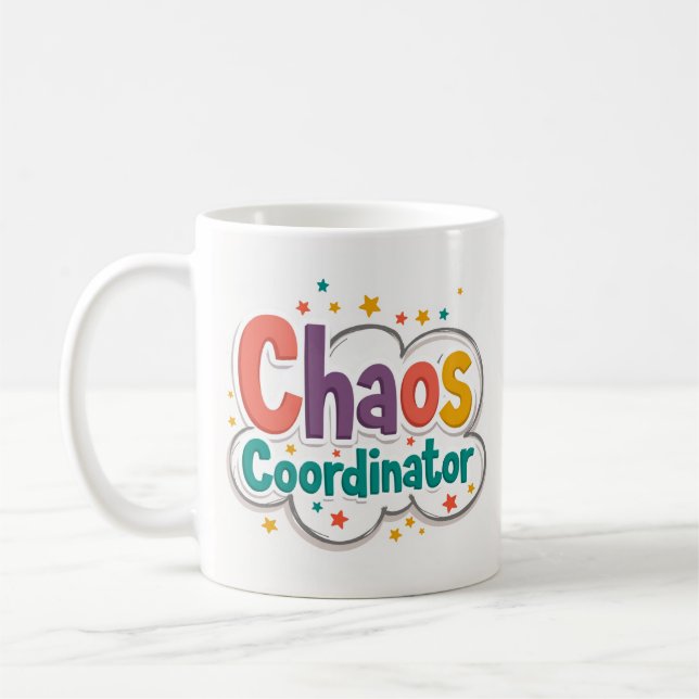 Caneca de Café Divertida Coordenadora de Caos (Esquerda)
