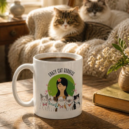 Caneca De Café Divertida Deusa do Gato Louca