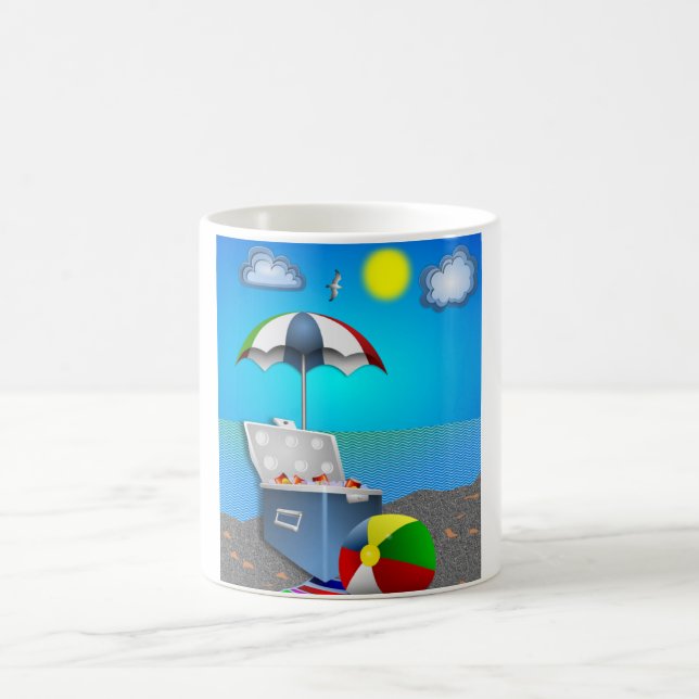 CANECA DE CAFÉ DIVERTIDA NA PRAIA (Centro)