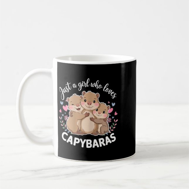 Caneca De Café Divertida Uma Garota Que Ama Capybaras Capybara Le (Esquerda)