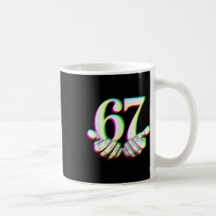 Caneca De Café Divertido 67 Mão Seis Sete Meme Gen Alpha Gíria De