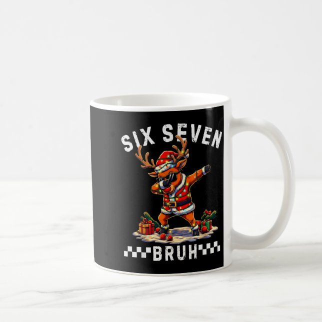 Caneca De Café Divertido 67 Natal Seis Sete Meme Dançando Rena (Direita)