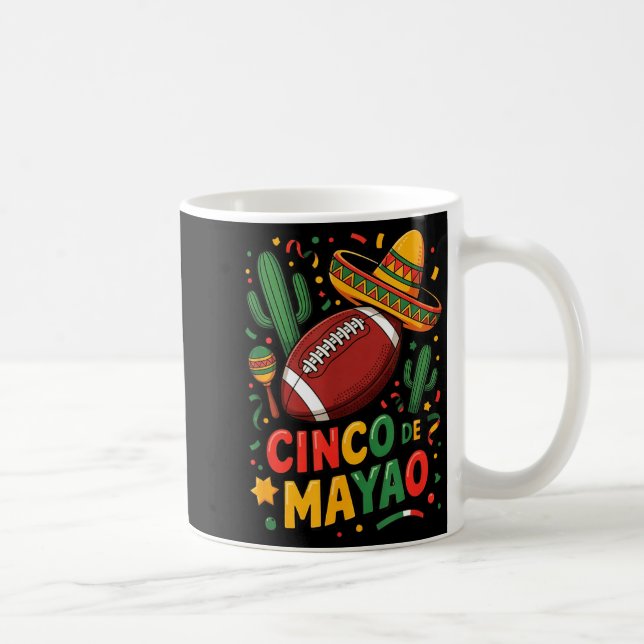 Caneca De Café Divertido cinco de mayo futebol americano pai mãe  (Direita)