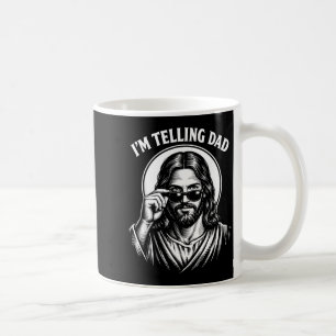 Caneca De Café Divertido Contando ao Papai - Meme Religioso Crist