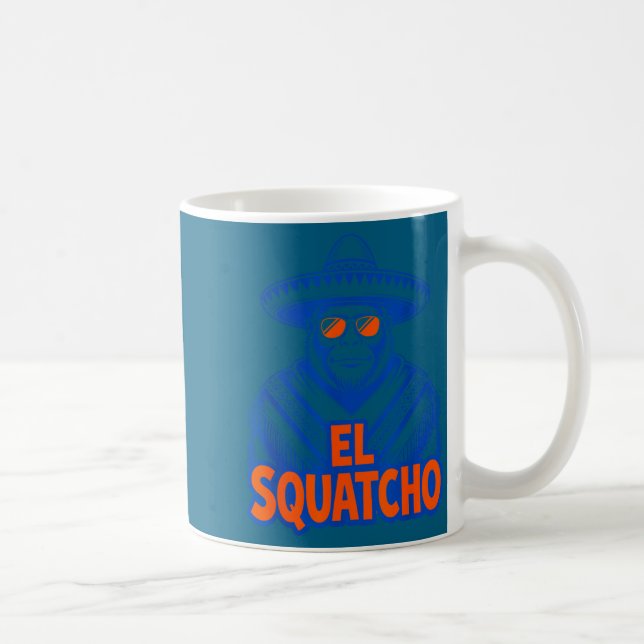 Caneca De Café Divertido design de pé-grande mexicano sasquatch c (Direita)