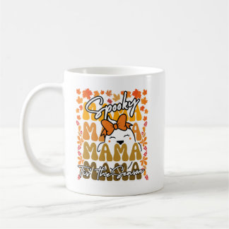 Caneca De Café Divertido Groovy Halloween Mamãe Fantasma Fofo Out
