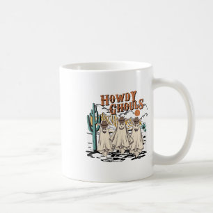 Caneca De Café Divertido Howdy Ghouls Western Halloween Fall Ghos