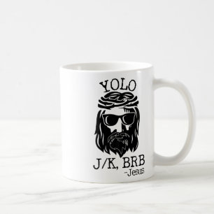 Caneca De Café Divertido Jesus Páscoa Yolo Jk Brb Texting