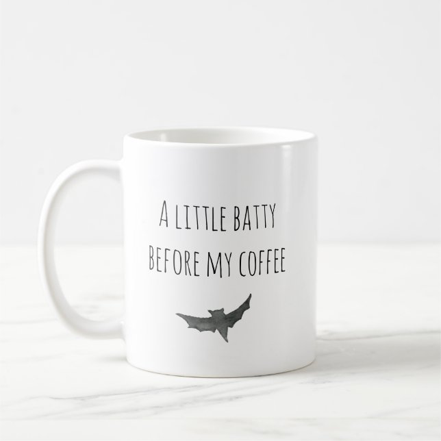 Caneca De Café Divertido Morcego de Halloween  (Esquerda)