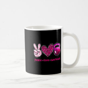 Caneca De Café Divertido Paz Amor Treino Academia Levantamento Gy