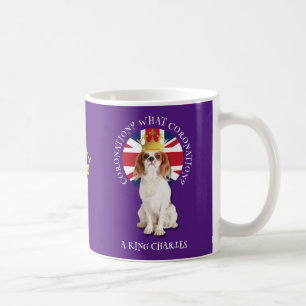 Caneca De Café Divertido QUAL CORONAÇÃO Rei Charles Spaniel Monog