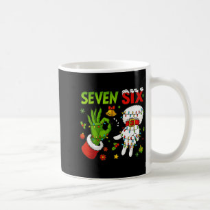Caneca De Café Divertido Seis Sete 67 Meme 6 7 Mão de Elfo de Nat