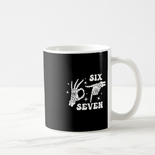 Caneca De Café Divertido Seis Sete 67 Meme Geração Alpha Esquelet (Direita)