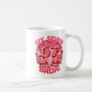 Caneca De Café Divertido Seis Sete Bruh 67 Meme Rotação Cerebral