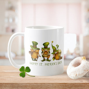 Caneca De Café Divertidos Gnomos Irlandeses Feliz Dia de São Patr