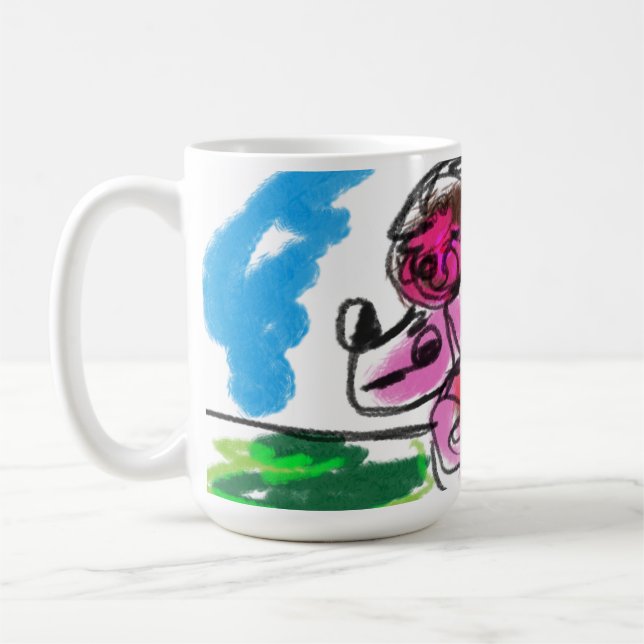 Caneca De Café Divertimento de poodle (Esquerda)