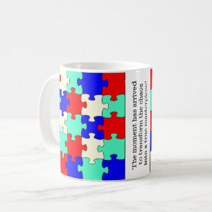 Caneca De Café Divertimento Inspiracional, peças de Quebra-cabeça