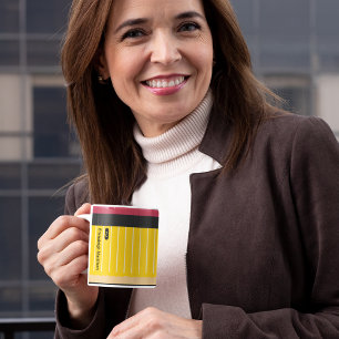 Caneca De Café Divertimento personalizado de professor de lápis n