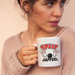 Caneca De Café Dividir Acontece Boliche Divertido
