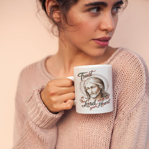 Caneca De Café Divine Trust: Jesus encoraja a confiança no Senhor