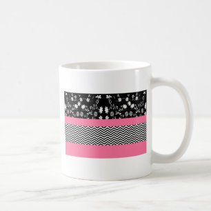 Caneca De Café divisa floral rosa