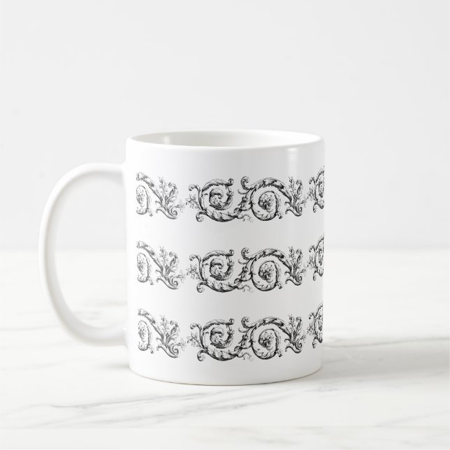 Caneca De Café Divisor Flourish Ornamental (Esquerda)