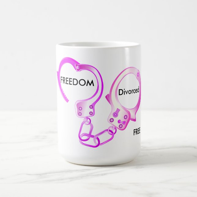Caneca De Café Divorciado, finalmente, algema aberto rosa e livre (Centro)
