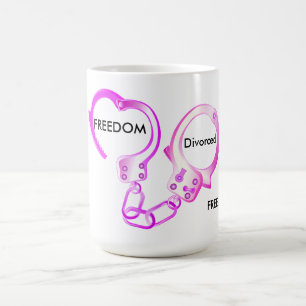 Caneca De Café Divorciado, finalmente, algema aberto rosa e livre