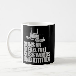 Caneca De Café Diz que funciona com combustível diesel Camisa eng