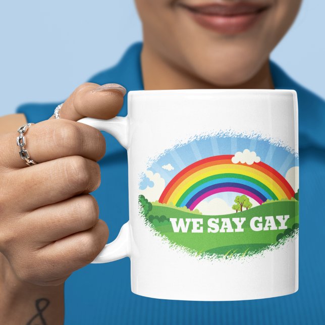 Caneca De Café Dizemos Gay Rainbow Pride (Criador carregado)