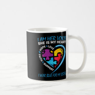 Caneca De Café Dizendo Quebra-cabeça Eu Visto Azul Para Minha Irm
