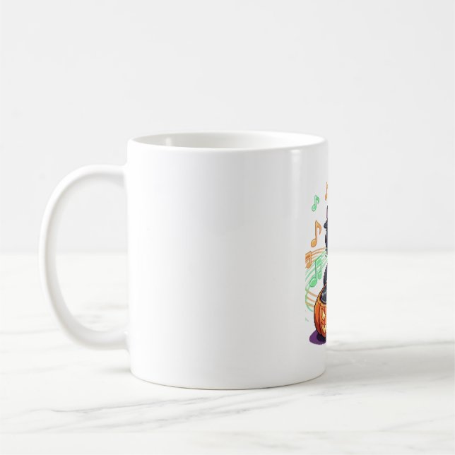 Caneca De Café Dj cat halloween Oversize T Shirt (Esquerda)