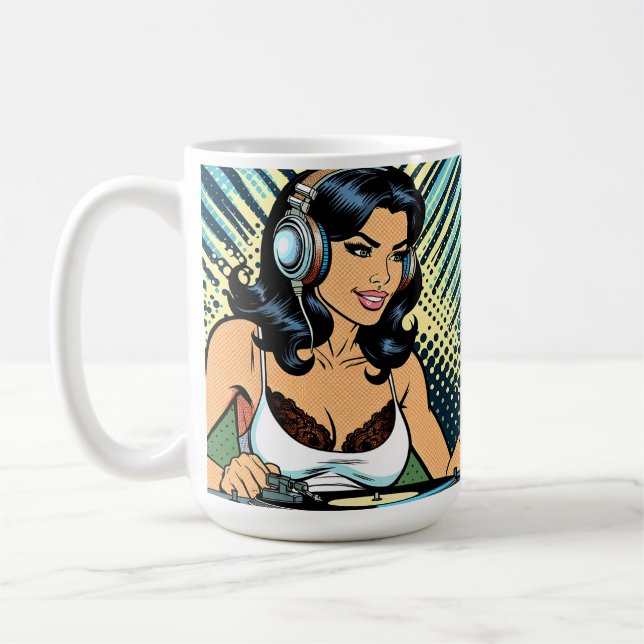 Caneca De Café DJ Deejay Pop Art Bonito Jamando (Esquerda)