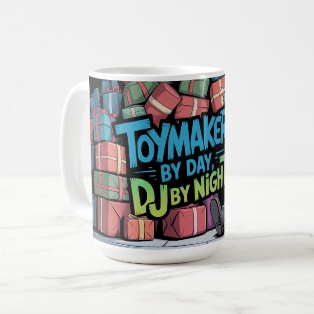 Caneca De Café DJ Elfo Hipster  (Frente Esquerda)