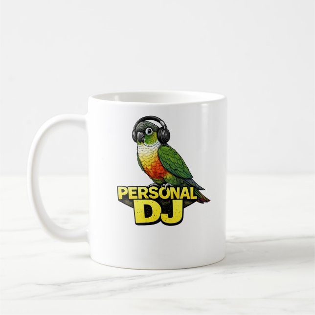 Caneca De Café DJ Pessoal Conure Bochecha Verde (Esquerda)