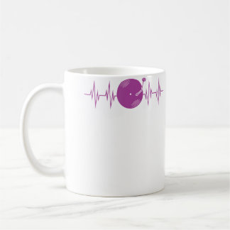 Caneca De Café Dj Vinyl Record Heartbeat Funny Ekg Disk Jockey