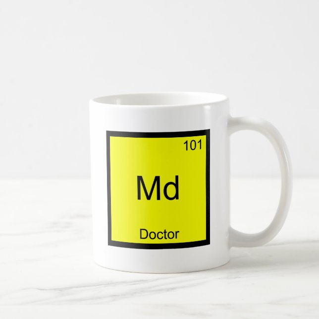 Caneca De Café DM - Doutor Química Elemento Símbolo Engraçado (Direita)