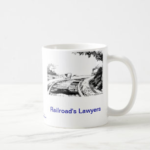 Caneca de café do advogado da estrada de ferro