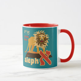 Caneca de café do alfabeto hebreu