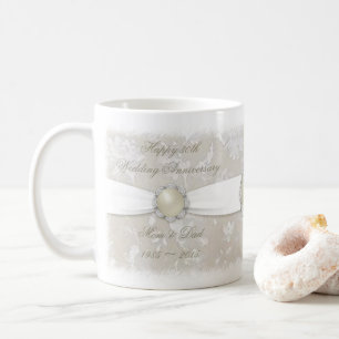 Caneca de café do aniversário de casamento do