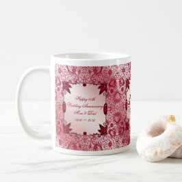Caneca de café do aniversário de casamento do rubi