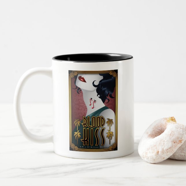 Caneca de café do beijo do sangue com os dois (Com Donut)