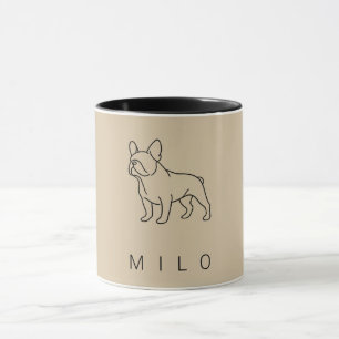 Caneca de Café do Bulldog Francês Moderno Nome P