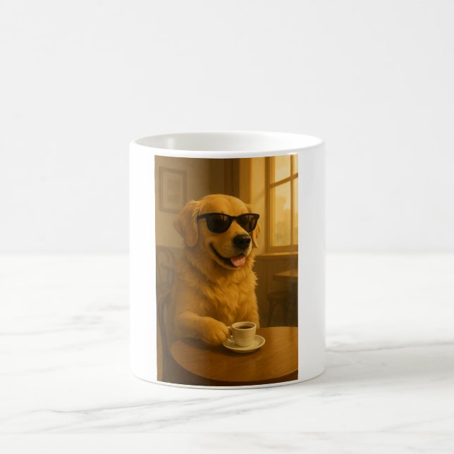 Caneca de Café do Cachorro Dourado Legal (Centro)