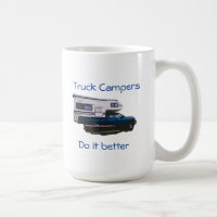 Caneca de café do campista do caminhão