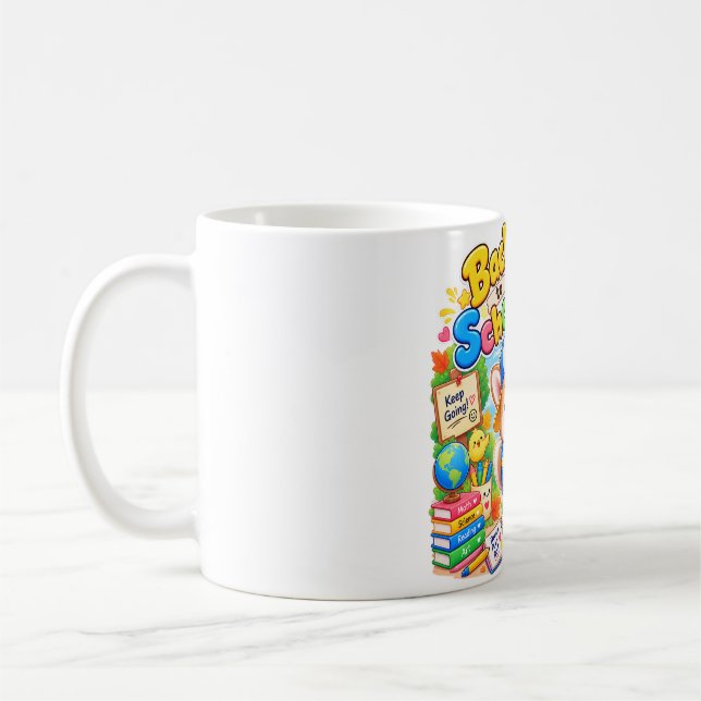 Caneca de Café do Campus Escolar Kawaii Corgi (Esquerda)