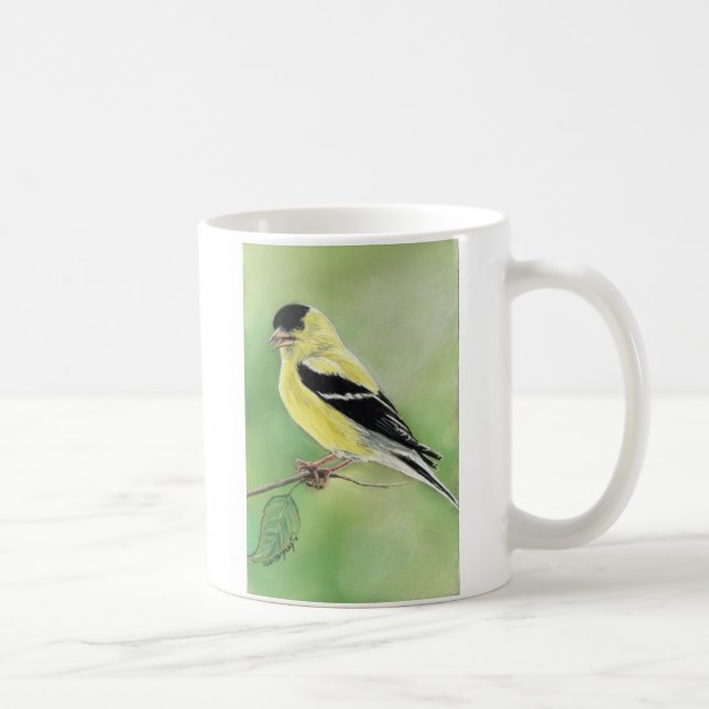 Caneca De Café Do "caneca da arte do pássaro Goldfinch (Direita)